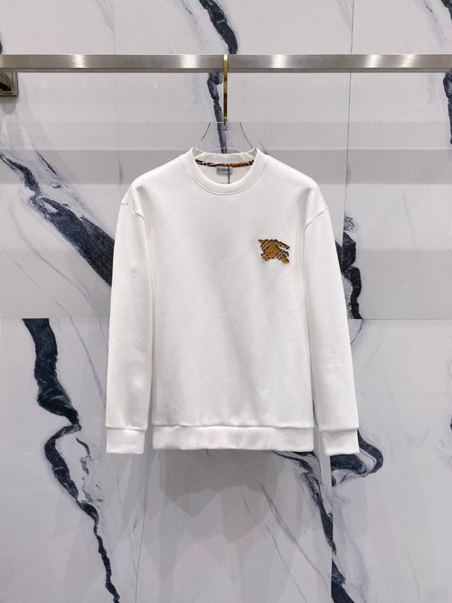 Burberry Embroidered Logo Pullover Space Cotton Sweatshirt