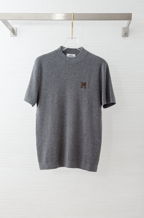 Hermes Cashmere - Wool Blend Knit Shirt with Embroidered Badge
