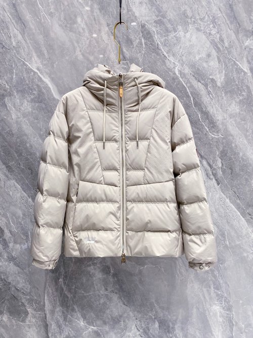 Louis Vuitton Luxury Down Jacket with Logo Embossed and Old Flower Patchwork Hood