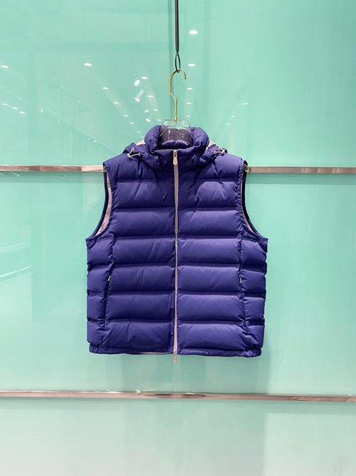 Brunello Cucinelli Detachable-hat Down Vest with Original Materials