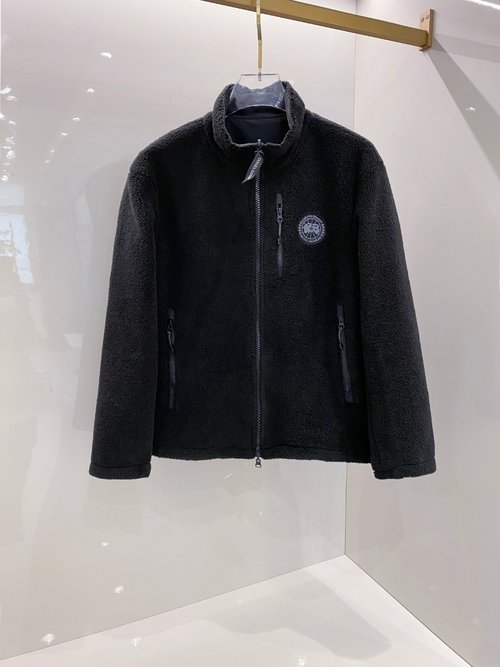 Moncler Fleece Double-sided Collared Coat with Sleeve Design