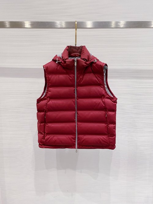 Brunello Cucinelli Down Vest with Removable Hood