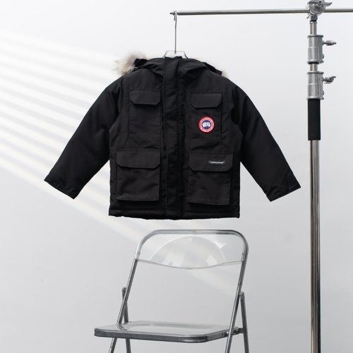 Canada Goose Kids Hooded Black Down Jacket