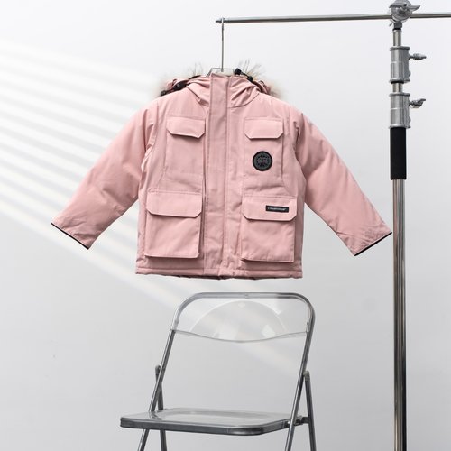 Canada Goose Kids Hooded Sand Pink Down Jacket