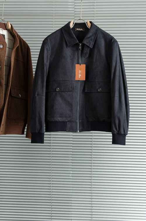 Loro Piana Eco-friendly Suede Down Jacket with Functional Design