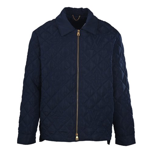 Louis Vuitton Diamond Quilted Cotton Coat with LV Emblems