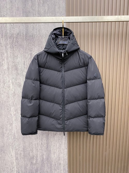 Moncler Detachable Hood Down Jacket with Emblem