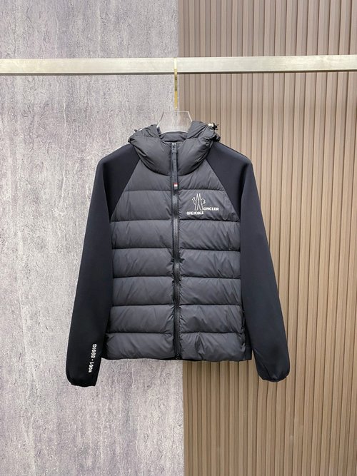 Moncler Classic Hooded Patchwork Down Jacket