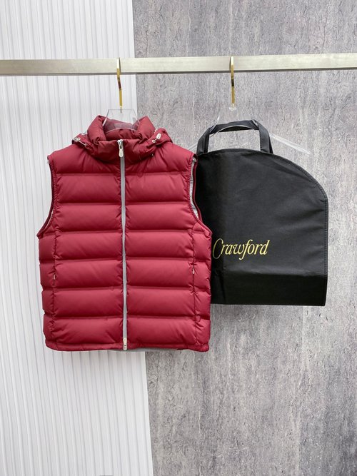 Brunello Cucinelli Detachable Hood Down Vest with Premium Material