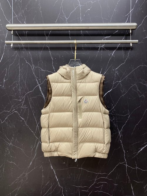 Moncler Detachable Hooded Down Vest with Anti-Dirt Fabric