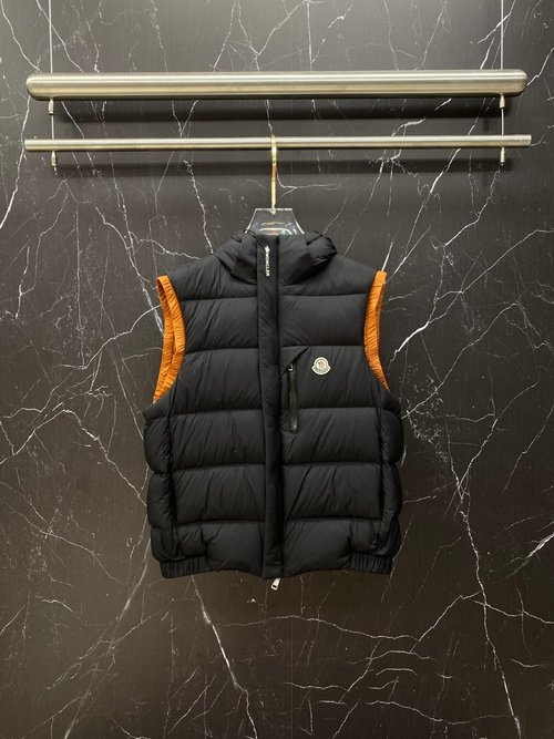 Moncler Detachable Hooded Down Vest with Anti-Dirt Fabric