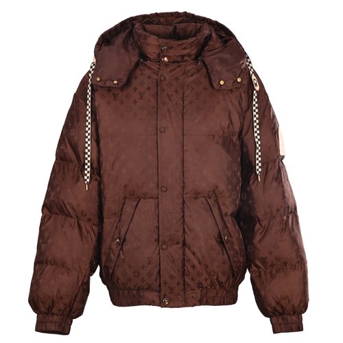 Louis Vuitton Full-Printed Lamb s Wool Down Jacket with Custom Fabric