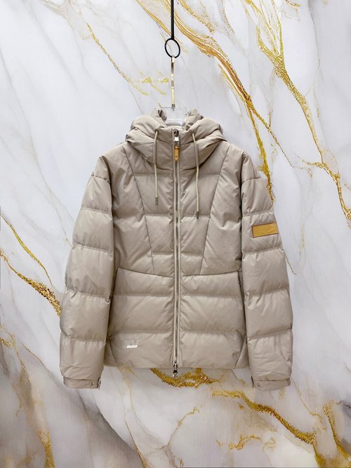 Louis Vuitton Embossed Logo Patchwork Down Jacket