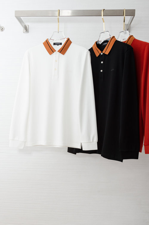 Zegna Solid Color Long Sleeve Crew Neck T-Shirt