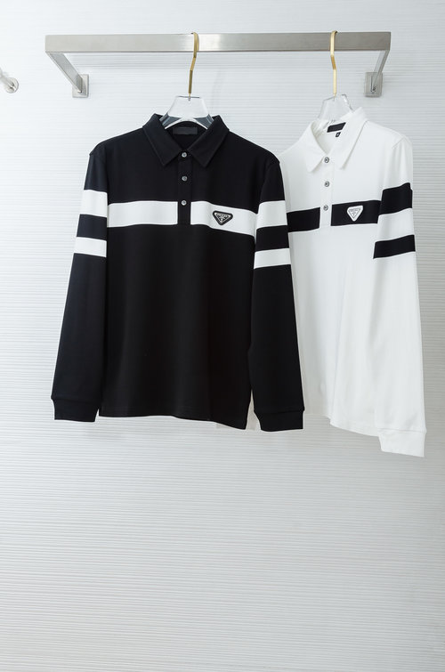 Prada Soft Cotton Solid Long-sleeved T-shirt