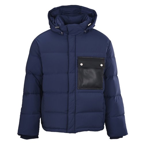 Bottega Veneta Woven Leather Pocket Hooded Down Jacket