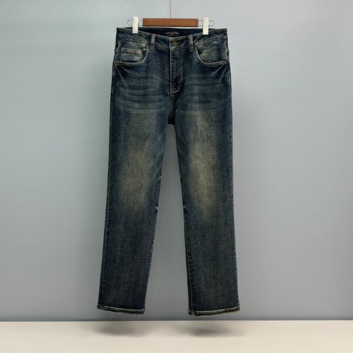 Louis Vuitton Straight-Leg Jeans with Classic Logo Details