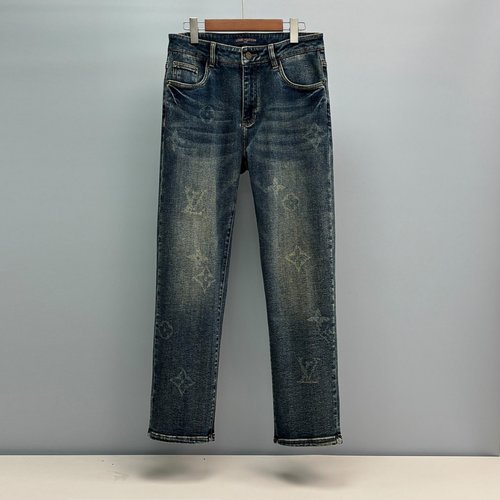 Louis Vuitton Straight-Leg Jeans with Classic Logo Details
