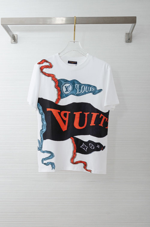 Louis Vuitton Imported Long-Staple Cotton Round Neck T-Shirt