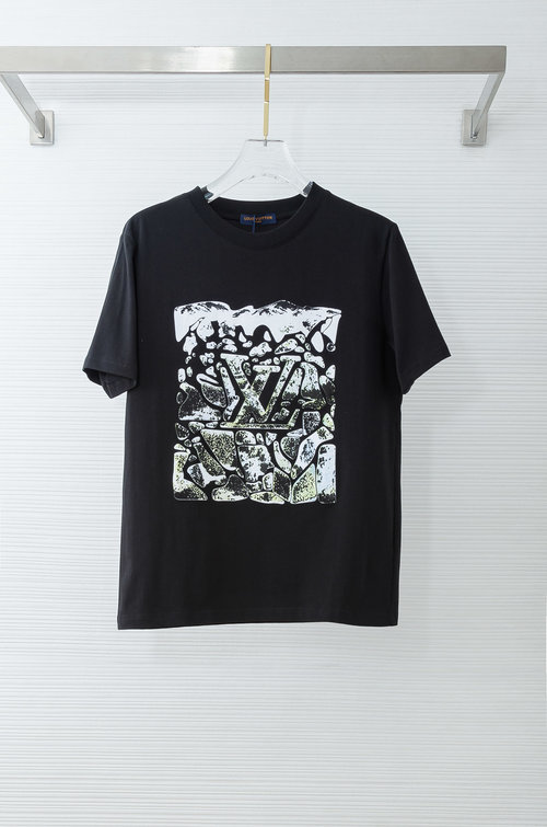 Louis Vuitton Cotton Round Neck Short Sleeve T-Shirt with Classic Elements