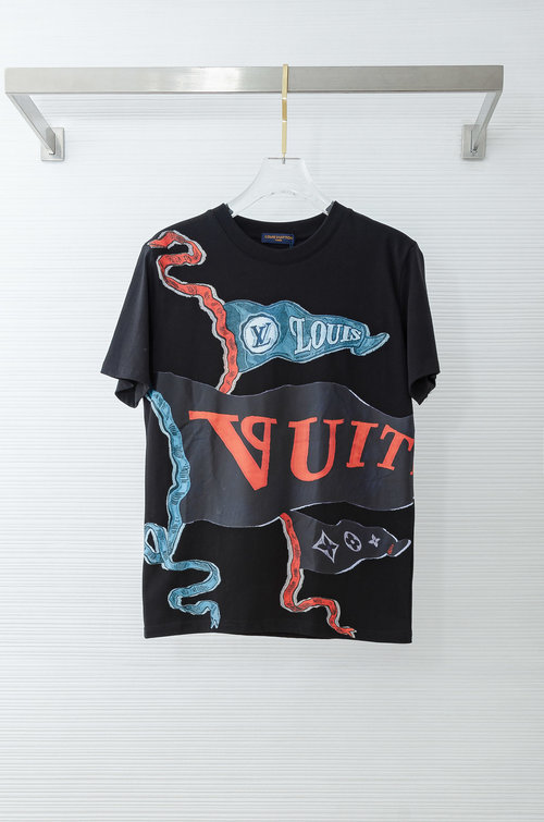 Louis Vuitton Imported Long-Staple Cotton Round Neck T-Shirt