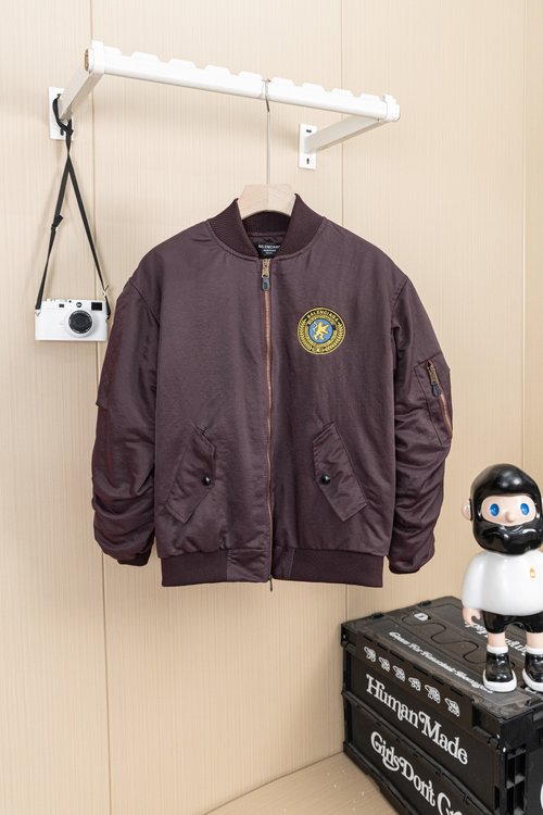 Balenciaga Stylish Baseball Jacket with Heavy Embroidery & Cotton Rib