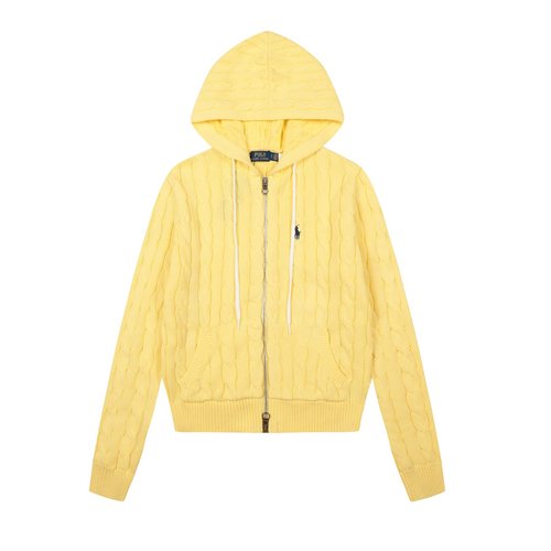 Polo Ralph Lauren Solid Color Embroidered Logo Full-Zip Hooded Jacket