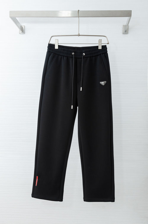 Prada Exquisite Fabric Straight-Leg Pants for Comfort