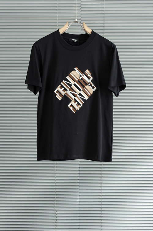 Fendi Imported Long-staple Cotton Round-neck T-shirt