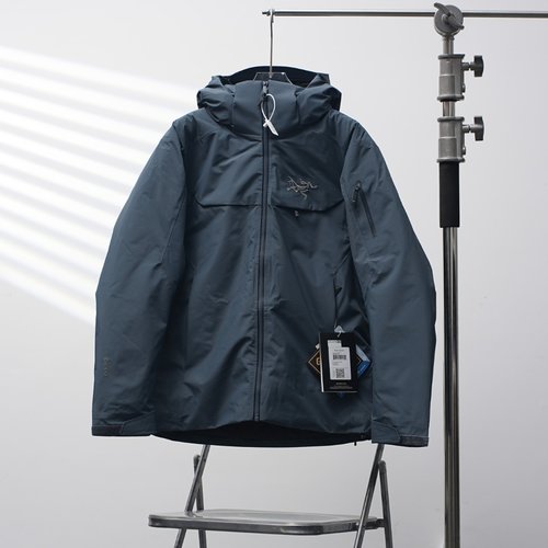 ArcTeryx Neptune Blue Hooded Goose Down Coat