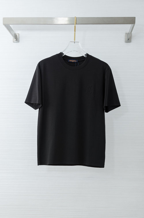 Louis Vuitton Elegant Solid Color Round Neck Short Sleeve T-Shirt