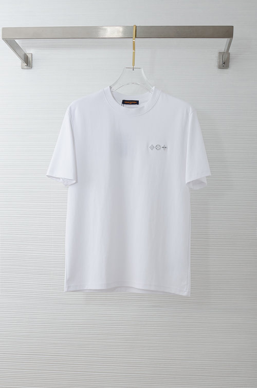 Louis Vuitton Solid Round Neck Short Sleeve T-Shirt Made of Premium Fabric