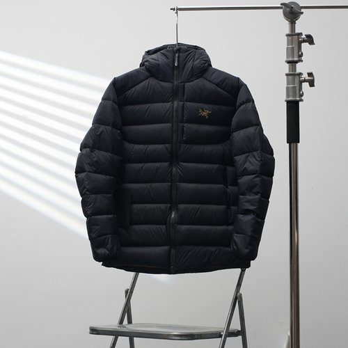ArcTeryx Cerium Hooded Down Jacket in Gold-Black