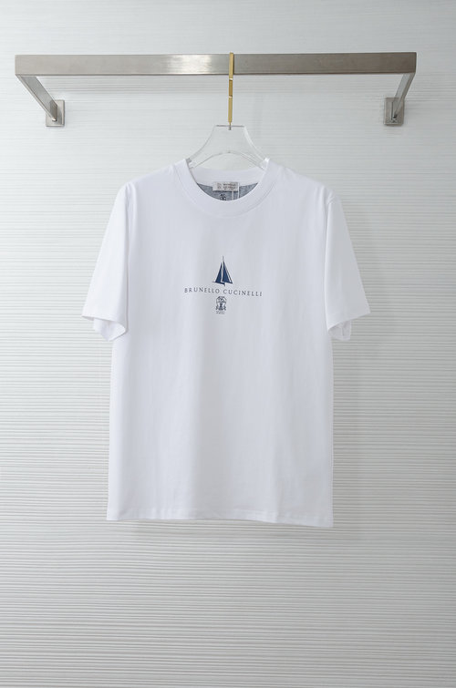 Brunello Cucinelli Fashionable Round Neck Short Sleeve T-Shirt