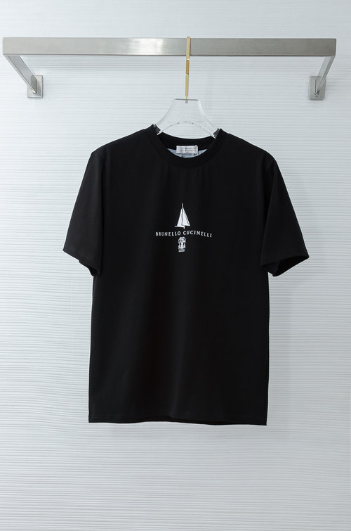 Brunello Cucinelli Stylish Round-Neck Short-Sleeve T-Shirt