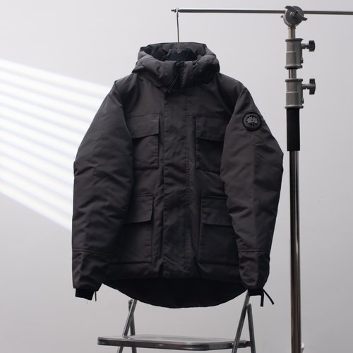 Canada Goose Hooded Down Jacket in Graphite with a Black Label