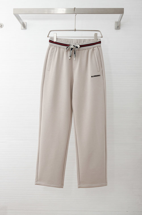 Burberry Comfortable Straight-leg Casual Pants with Elastic Waistband