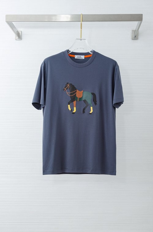 Hermes Imported 100% Cotton Round Neck T-shirt