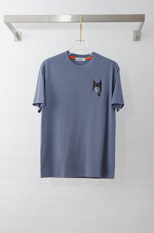 Hermes Imported 100% Mercerized Cotton Round Neck T-shirt