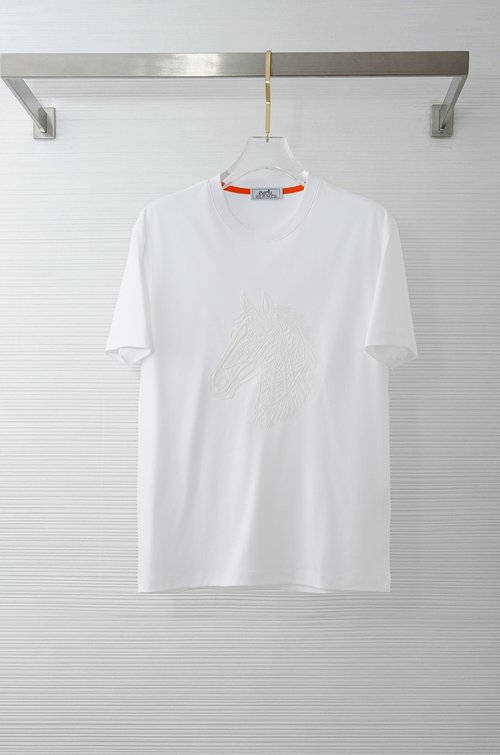 Hermes Imported 100% Mercerized Cotton Round Neck T-shirt