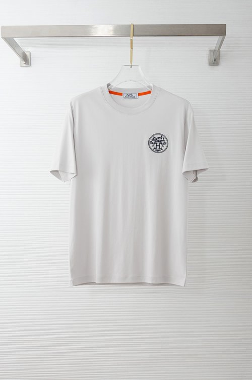 Hermes Imported 100% Mercerized Cotton Round Neck T-shirt