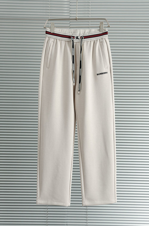 Burberry Comfortable Straight-Leg Pants with Elastic Waist