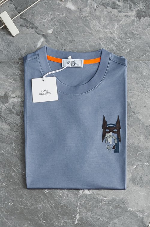 Hermes New Solid Color Round Neck T-Shirt