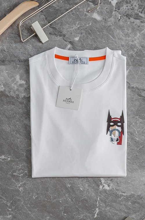 Hermes High-Quality Cotton Crew Neck T-Shirt