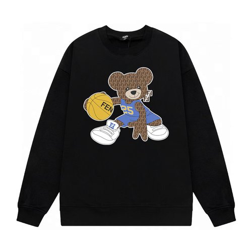 Dior Cotton Blend Long Sleeve Pullover with Logo Print