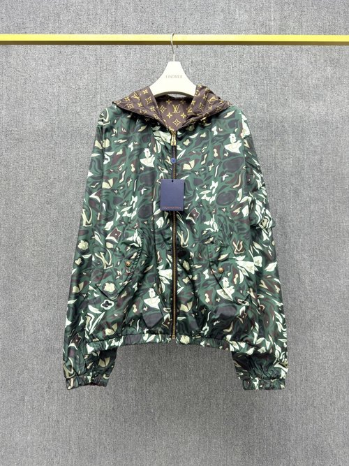 Louis Vuitton Double-Sided Hooded Jacket with Camouflage Print