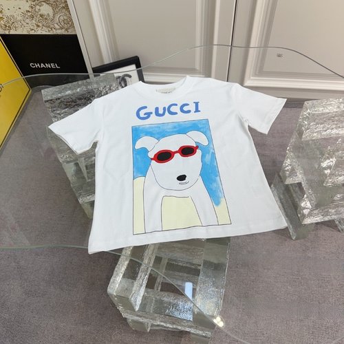 Gucci Kids Cotton T-Shirt with Printed Flock Foam, Comfortable & Stylish