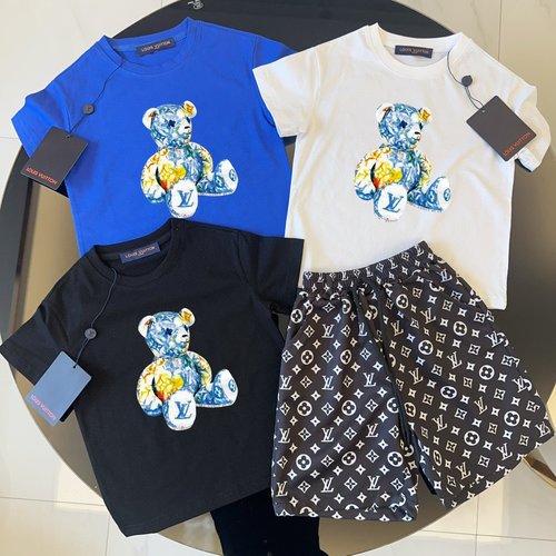 LV High-End Unisex Kids 100 Cotton Comfortable Set 