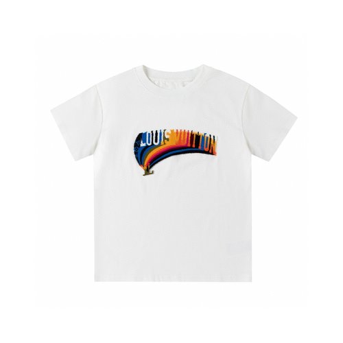 LV Kids Premium Cotton T-Shirt 3D Multicolor Toothbrush Embroidery 