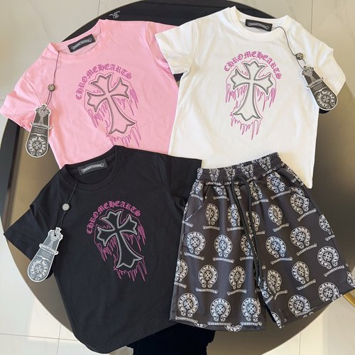 Chrome Hearts Unisex Kids Cotton Clothing Set - Comfortable & Stylish 